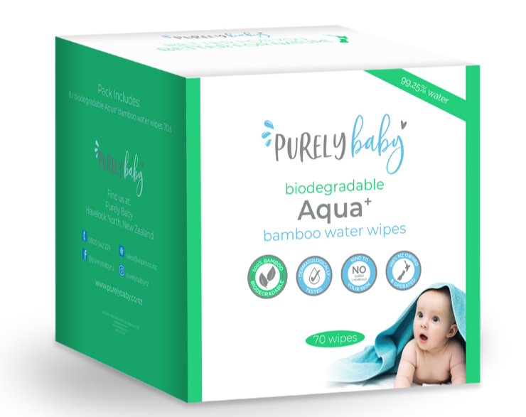 Purely Baby Biodegradable Aqua+ Bamboo 99.25% Water Wipes