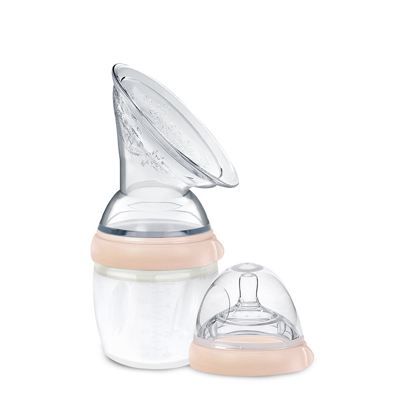 Haakaa 160ml Gen3 Silicone Breast Pump and Bottle Top Set Peach