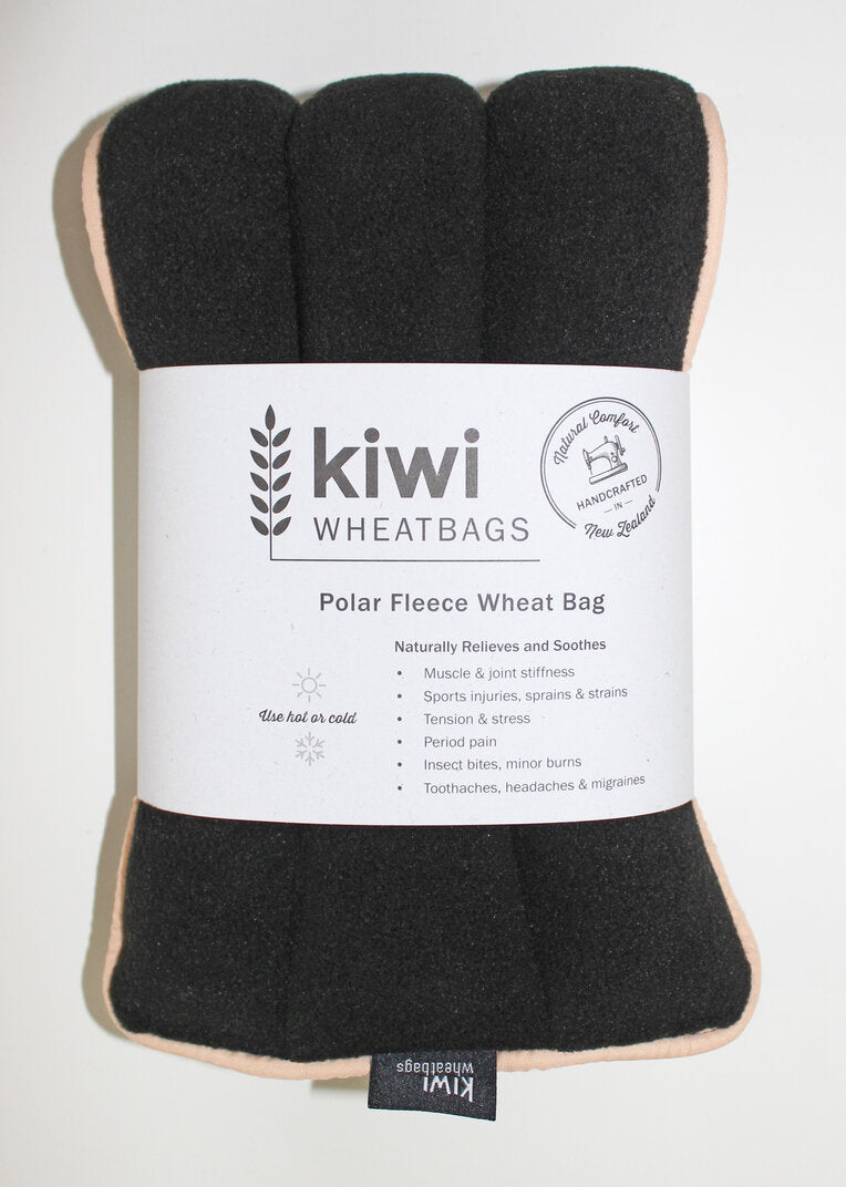 Wheat Bag Black Polar Fleece