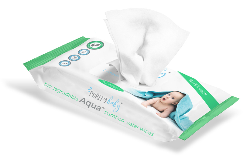 Purely Baby Biodegradable Aqua+ Bamboo 99.25% Water Wipes