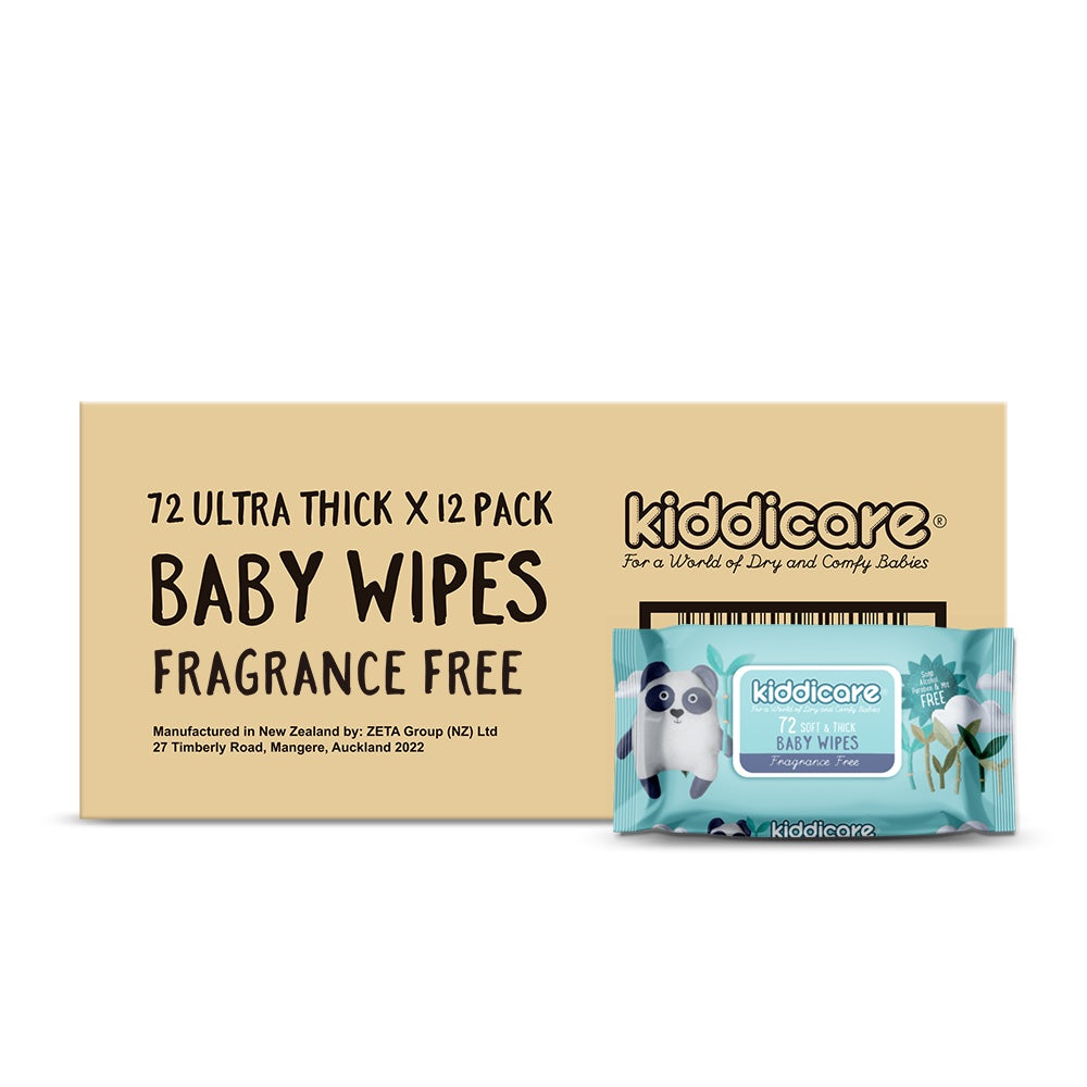 Kiddicare Baby Wipes Fragrance Free 72s Carton (12x72pk)