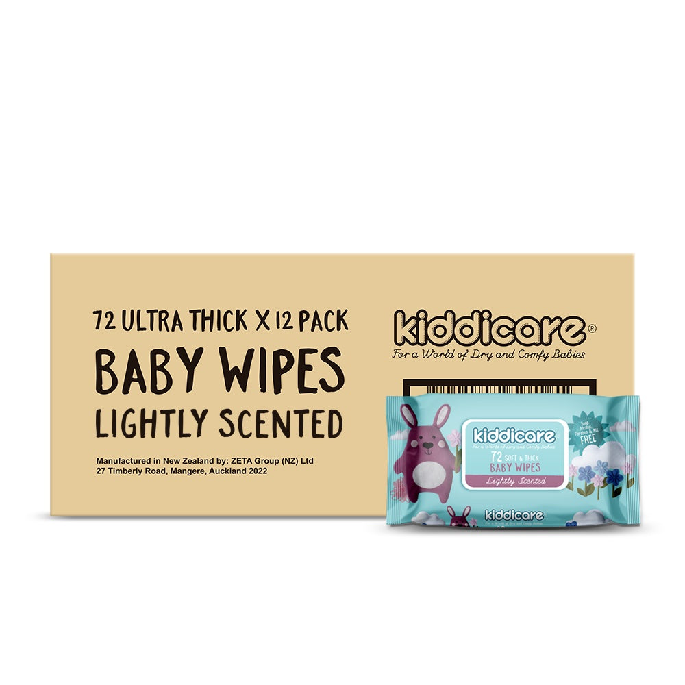 Kiddicare Baby Wipes Lightly Scented 72s Carton (12x72pk)